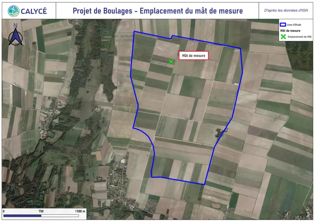 Projet éolien de la Pierre Hardy - Vue Satellite